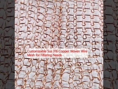 A rede de arame sus 316 de cobre para filtragem é personalizável